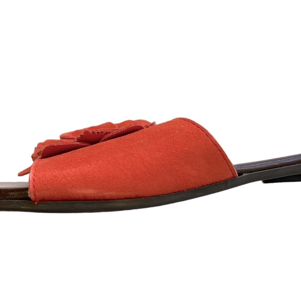 Mariella | Suede Leather 3D Floral Appliqué/Cutouts Persimmon‎ Orange Siz… - Picture 8 of 15